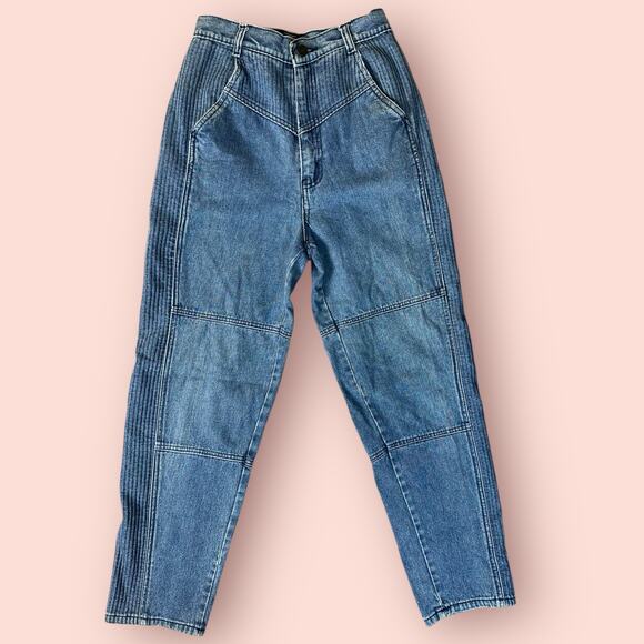 Miss Lizz 80s Mom Jeans High Rise Tapered Pants Patchwork XS Size 2 - Picture 1 of 4